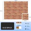 12Pack Acoustic Panels, Self-Adhesive 3D Brick Pattern Sound Proof Panels for Walls, High Density Decorative Sound Dampening Wall Panels for Recording Studios, Offices, Home, 12"12"0.4", Red