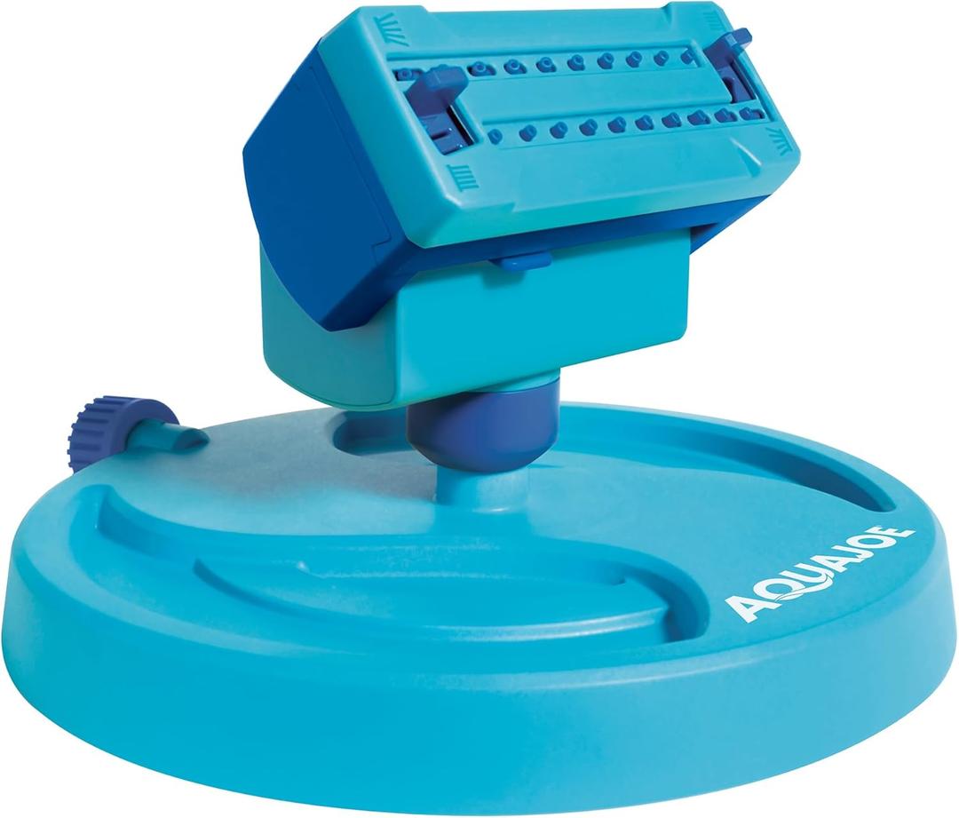 Aqua Joe AJ-OSPR20 Mini Oscillating Sprinkler on Sled Base 20 Nozzles, 4 Spray Patterns, up to 4,250 sq. ft. Coverage