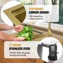 Gold 50/50 Double Bowl Kitchen Sink, 33"x 22" Stainless Steel Drop In Kitchen Sink Gold Topmount Sink With Gold-tone Accessories-Rack,Grid And Drain Assembly Add Luxurious Look For Modern Kitchen, 33x22x9 inches