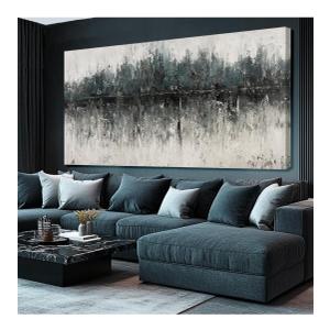 Framed Sage Green Abstract Wall Art,Gold Foil Pictures, Large Green And White Canvas Paintings for Dining Room,Textured Artwork 29"x58" for Room & Office