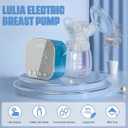 Double Electric Breast Pump Strong Suction, Portable Breast Pump Electric Breastfeeding Pump, Rechargeable Milk Pump with 4 Modes & 9 Levels, Low Noise, Anti-Backflow & LED Display, 24mm Flange, Blue