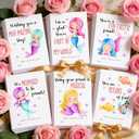 6 x 24 Pack, 6 Designs, Mermaid Valentine's Day Cards for Kids, 3.5x5 inch, Classroom Exchange Cards