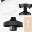 Bagood 8" Schoolhouse Light Fixtures Ceiling Black Schoolhouse Lights Fixture Mid Century Light Fixtures Milk Glass Lights Fixture Semi Flush Mount Ceiling for Bathroom Kitchen (Bulb Incl.)