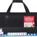 American Mahjong Game Set, 166 Premium White Tiles, 4 All-in-One Color Rack/Pushers, Classic Complete Mahjong Tile Set with Black Carrying Bag