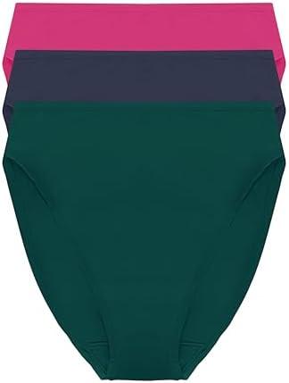 Natori womens Bliss Bare Cotton High Cut Brief 3-pack L