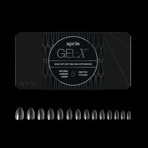 Aprs Gel-X Almond Box of Nail Tips | 280 Gel-X Tips, Soft Tips, 14 Sizes 00-9 | Half-sizes Included (Natural Almond Short, 280 Count)