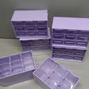 Amyhill 6 Pcs Mini Drawer Organizer Small Organizer with 9 Drawers Plastic Desktop Craft Storage Box for Office Home Room Jewelry Cosmetics Collection(Purple)