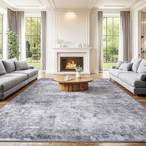 Shilucheng 86" x 118" Area Rug for Living Room Clearance, Machine Washable Non-Slip Neutral Modern Abstract Indoor Rugs, Soft Rug for Bedroom Under Bed,Dining Room, Home Office Decor Carpet (Gray/Blue) Shilucheng 86" x 118" Area Rug for Living Room Clearance, Machine Washable Non-Slip Neutral Modern Abstract Indoor Rugs, Soft Rug for Bedroom Under Bed,Dining Room, Home Office Decor Carpet (Gray/Blue)
