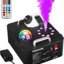 Fog Machine Vertical Smoke Machine with LED Lights, Disco Ball, Wireless Remote and Sound Activation, Produce Smoke Vertically or Horizontally - Ideal for Parties, Stage, Halloween, Events