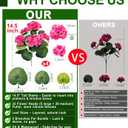 TURNMEON Artificial Geraniums Flowers for Outdoors Summer Decoration, 4 Bundles Fake Flowers Silk Pink Flowers UV Resistant No Fade Faux Plants for Planter Gardens Table Porch Indoor Cemetery Decor