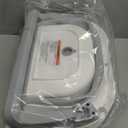 MoreFeel Collapsible Baby Bathtub for Newborn with Thermometer & 1 Hooded Towel & 1 Soft Floating Cushion,Portable Travel Bathtub with Drain Hole, Durable Foldable Baby Tubs for Infants to Toddler (Grey)