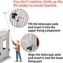 Starlink Gen 3 Rv Ladder Mounting Kit, Starlink Gen 3 Pole Mount for rv Ladder, 11 ft Aluminum Pole, Rv Ladder Mounting Holder Included, Starlink Gen 3 Adapter Indcluded