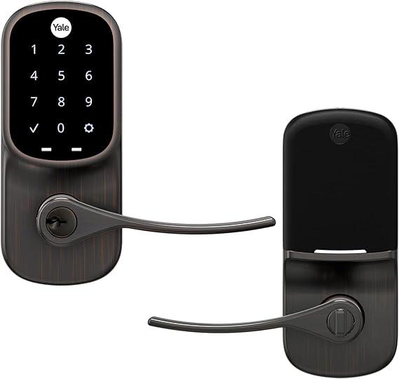 Yale Assure Lever Entry Door Lock with Wi-Fi Connected Touchscreen, Satin Nickel Smart Keypad Door Lock with Handle and Back-Up Key, YRL226-WF1-619, Oil Rubbed Bronze 