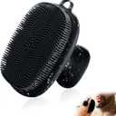 Face Scrubber, Silicone Face Scrubber for Men Facial Cleansing Brush Silicone Face Wash Brush Manual Waterproof Cleansing Skin Care Face Brushes for Exfoliating- Black