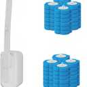 Disposable Toilet Brush Toilet Bowl Cleaner, Toilet Cleaning Supplies, Toilet Bowl Brush,Toilet Cleaner Brush, Toilet Brush with Holder,48 Refills for Cleaning and Hygienic (White)