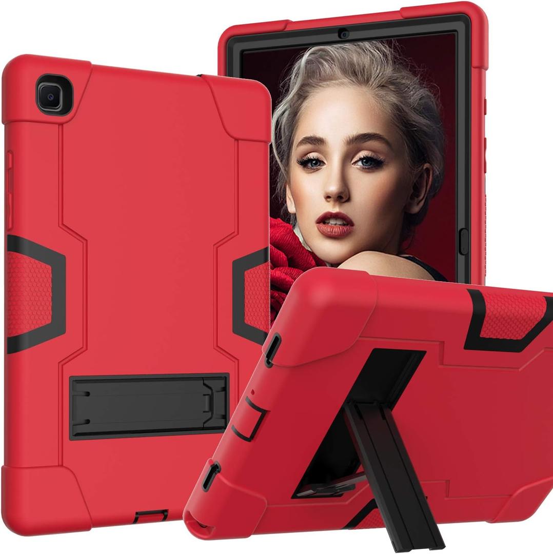 Samsung Galaxy Tab A7 10.4 Case 2022&2020, Slim Heavy Duty Hard PC Soft Silicone High Impact Protective Case for Galaxy Tab A7 10.4 inch 2022 &2020 (SM-T500/T505/T507/T509),Red/Black