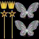 Amazon.com: BIBUTY Light Up Fairy Wings for Girls Butterfly Wings, Fairy Wings Costumes with Light Up Star Wand Wings and Gold Crowns, Pretend Play Halloween Costume Dress Up Accessories for Adults and Kids : Clothing, Shoes & Jewelry