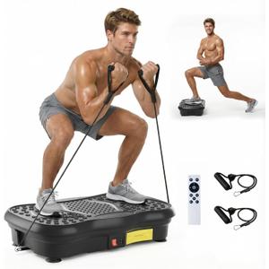 Vibration Plate Exercise Machine, 200 Speeds Vibrating Plate for Lymphatic Drainage, Vibrating Shaking Full Body Shaker Workout, Vibration Fitness Platform for Weight Loss, for Home (Classic Black)