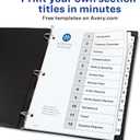 Avery Dividers for 3 Ring Binders, 12 Tabs per Set, Customizable Table of Contents, Classic White Tabs, Great for Organizing Reports, Projects, and More (3 Sets of 11078)
