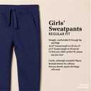 Amazon Essentials Girls and Toddlers' Sweatpants, Multipacks (Large, Navy)