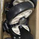 5 Inch Heavy Duty Caster Set of 4, Swivel Plate Castor Wheels with Dual Locking Brakes, Silent Polyurethane (PU) Wheels, 360 Rotation, 2800lbs Load Capacity-Black