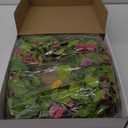 YNYLCHMX 18" Spring Summer Wreaths for Front Door, Artificial Floral Wreath with Ivy Leaves Daisies Pansies Rose Leaves, Green Foliage Wreath for Wall Window Farmhouse Party Holiday Home Decor