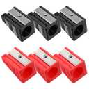6 PCS Carpenter Pencil Sharpener, Pencil Sharpener Handheld Stainless Steel Large Pencils Sharpeners Portable Woodworker Construction Pencils Sharpeners for Students Adults School Office Home