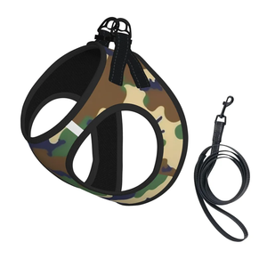 Green Military Camo Printing Puppy Summer Vest Harness with Reflective,Dog Accessories for Medium Dogs and Cats