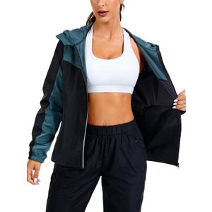 LAZAWG Rain Jacket Women Lightweight Rain Coat with Hood Waterproof Breathable for Summer Spring Travel Outdoor (Black, XL)