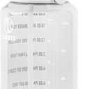 Takeya Motivational Water Bottle with Straw Lid and Time Marker (64 oz, Cloud White) - Leakproof, BPA Free Water Bottle for Daily Intake Tracking
