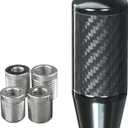 Carbon Fiber Shift Knob with 4 Alloy Adapters | Black Weighted Shift Knobs | Gear Shifter Manual Shifter Knob Speed Knobs