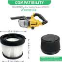4 Pack DCV5011H HEPA Filter Compatible with DEWALT DCV501HB Cordless Handheld Vacuum, with 8 Foam Sleeve Filters & 1 Brush