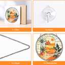 3 x Stained Glass Window Hanging,20cm/7.87inch Desert Sunset Suncatcher with Chain Garden Diamond Glass Panel Hangings Decoration for Windows Home Decor Gifts for Family Friends Colleagues