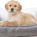 long rich rectangle bolster Pet Bed, Dog bed medium size, Gray With, 25x21x8 Inch (Pack of 1) (HCT-REC-005)