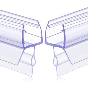 Lineshading 2 Pcs Glass Shower Door Seal Strip with Drip Rail for 1/4"(6mm) Glass, Length 27.5"/0.7m, Frameless Glassdoor Sweep Stop Shower Leaking