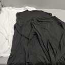 3 Pack Womens Basic Long Sleeve Shirts Crew Neck Slim-Fit Fitted T Shirts Tops Undershirts Underscrub Baselayer,(Black/Black/White), Large