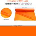 CMFYHM Orange Cellophane Wrap Roll,Colorful Cello 34 In Wide X 100 Ft Long, Translucent Colored Cellophane Wrapping Paper for Gift Baskets Wrap, Treats, Holiday, DIY Arts Crafts Decoration (Orange)