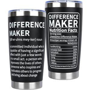 Difference Maker Gifts Cup Tumbler, Work Anniversary Employee Appreciation Gifts, Thank You for Men Women Teachers Bestfriend Boss Mugs Coffee, Inspirational Present for Coworkers Nurses Week