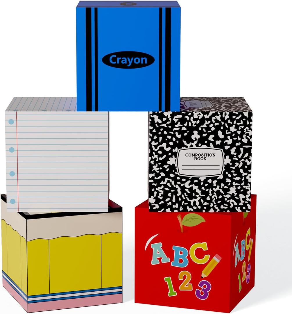 Back to School Balloon Box Decorations Set Balloon Boxs for School Decor, 11" x 11" x 11"