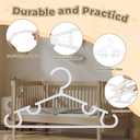 Nursery Baby Hangers with Clips, 20 Newborn Kids Plastic Clothes Hangers for Toddler Pants with 40 Clips for Children's Clothes Packs(White,60 Packs) (60, White), Children's Size