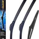 3 x OEM Wiper Blades, Replacement Wiper Blades for Fiat 500 2011-2019, (24 & 14 Front Wipers + 12 Rear Wiper Blades)