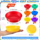 24 Pcs Sorting Bowls for Preschool 6 Colors Counting and Sorting Bowls for Toddlers Early Math and Fine Motor Skills STEM Sets Gift for Toddlers Kids, 5.12 inches
