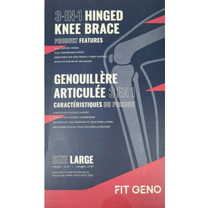 3-in-1 Hinged Knee Brace with Side Stabilizers Size Large Fit Geno
