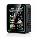 Air Quality Monitor Indoor, 10-in-1 Portable Smart Air Quality Tester for CO2 | TVOC | HCHO | AQI | PM2.5 | PM1.0 | PM10 | Temp | Humidity and Time for Home, Office, Cars, Hotel, School, Black