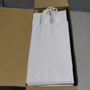 XPCARE 100Pcs Paper Gift Bags 5.25x3.25x8.25'', Small Paper Bags with Handles Bulk, Kraft Paper for Birthday Party Favors, Shopping, Retail (White)