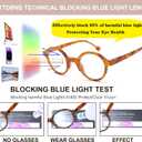 Round Reading Glasses for Women Men, Blue Light Blocking Readers, Lightweight Computer Eyeglasses for Books, Screens