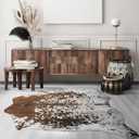 Cowhide Rug 5.2 x 6.2 Feet, Cow Hide Rug Durable No-Slip Backing, Faux Cowhide Rug Thickened Elastic, for Bedroom Living Room Home Office Western Decor
