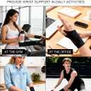 Wrist Brace for Carpal Tunnel: Wrist Support Compression Wraps for Women and Men Arthritis Tendonitis Pain Relief fits Left and Right Hands 1 Pack Black (One Size)