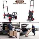 JJSMKCH 2-in-1 Folding Hand Truck Dolly Cart with Wheels 330LB