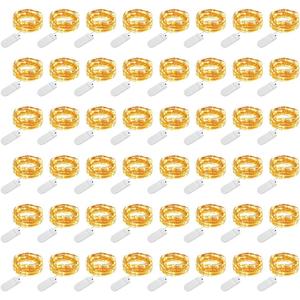 MUMUXI 48 Pack 7.2ft Fairy Lights Battery Operated, 20 Micro LED Mini Waterproof String Lights Copper Wire Firefly Starry LEDs for DIY Wedding Party Mason Jars Crafts Christmas Decoration Warm White